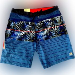 NWT Zeroxposur, Men’s Swim Trunks, Blue, Size Medium